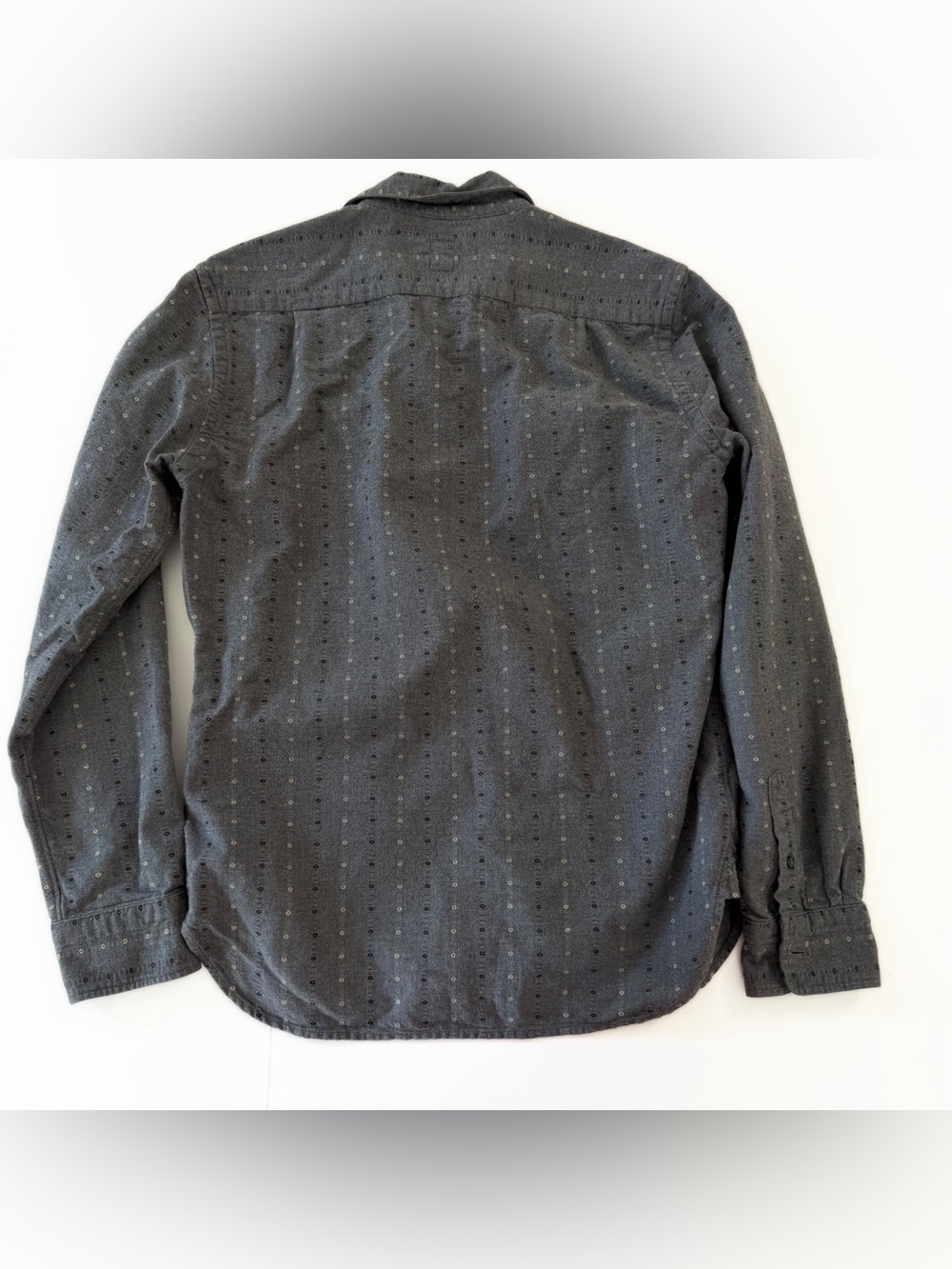 Hiroshi Kato Shirt Mens Medium Gray Flannel Embroidered Button Down - Picture 8 of 8